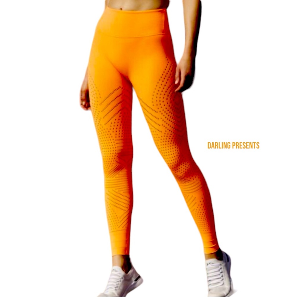 Free People Movement Self Hem Ecology Leggings Women Neon Orange Size S/P
